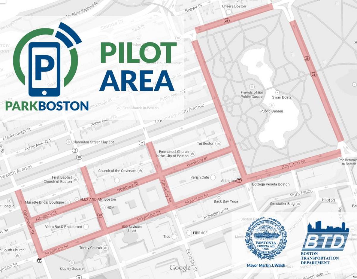 Boston parking metro mapa