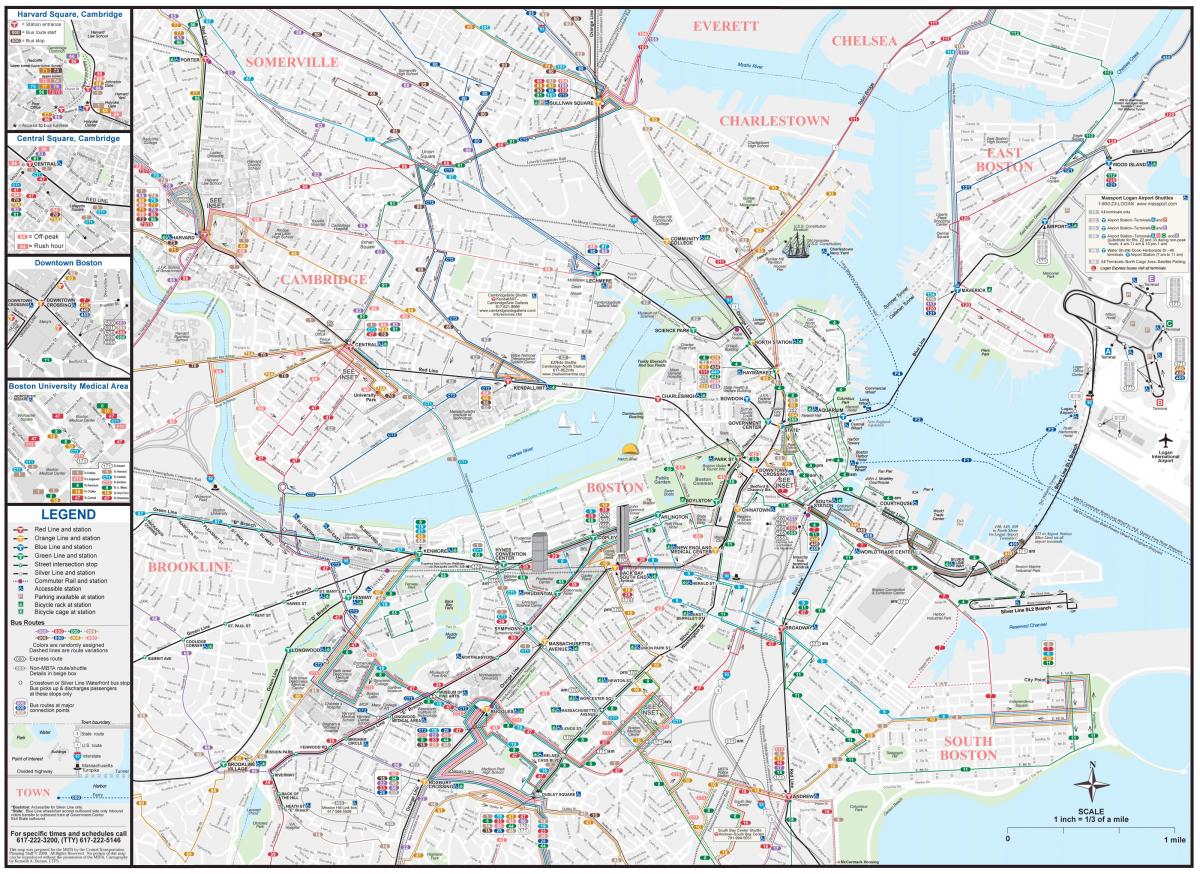 MBTA autobus mapa