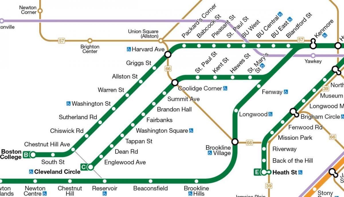 MBTA green line mapa
