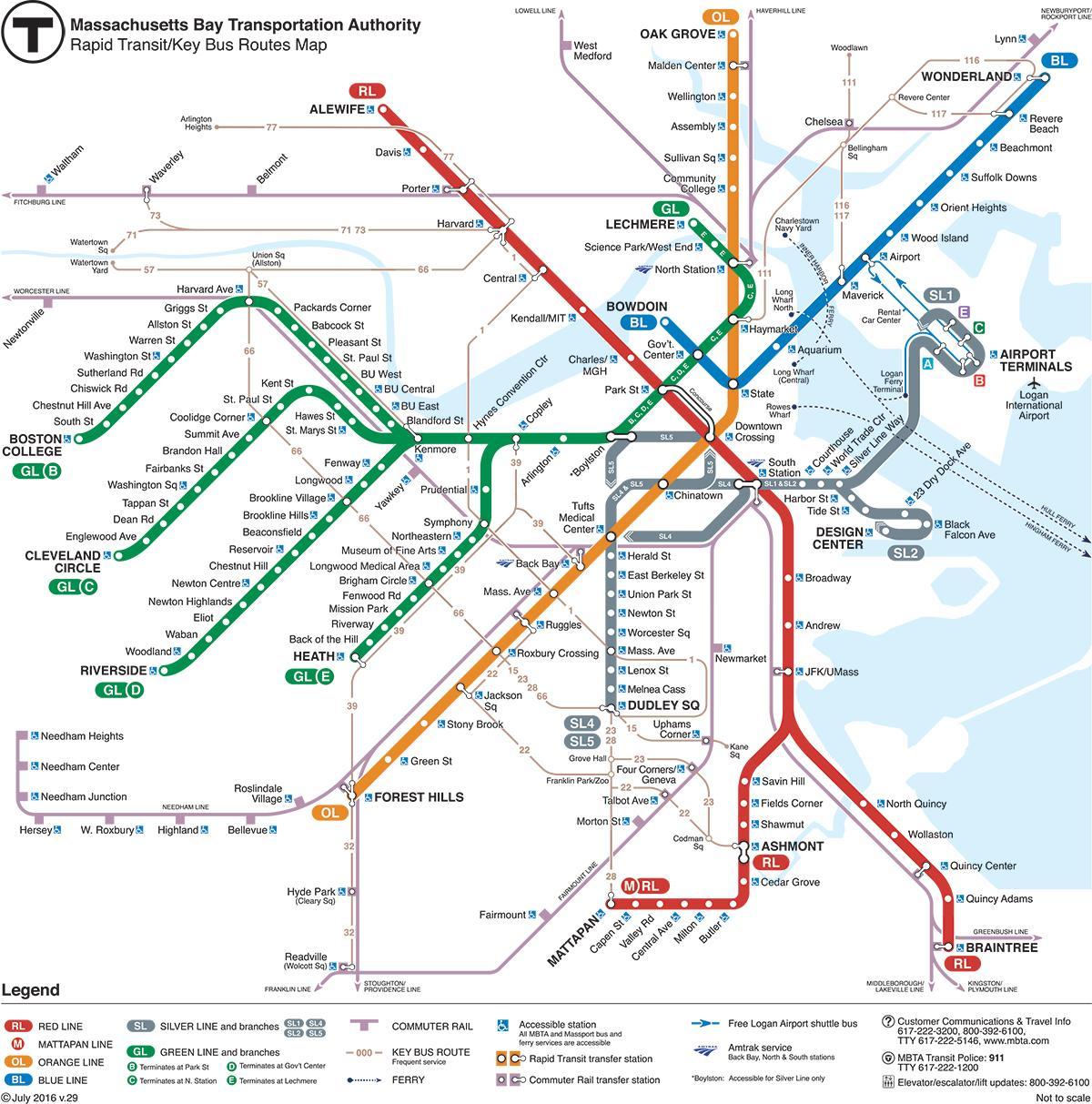 mapa Boston metroa