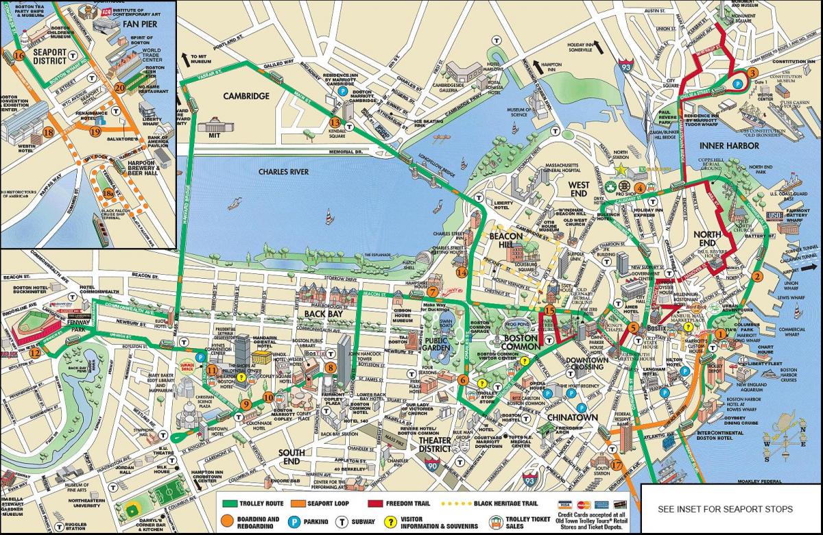 Boston orga gidatuak mapa