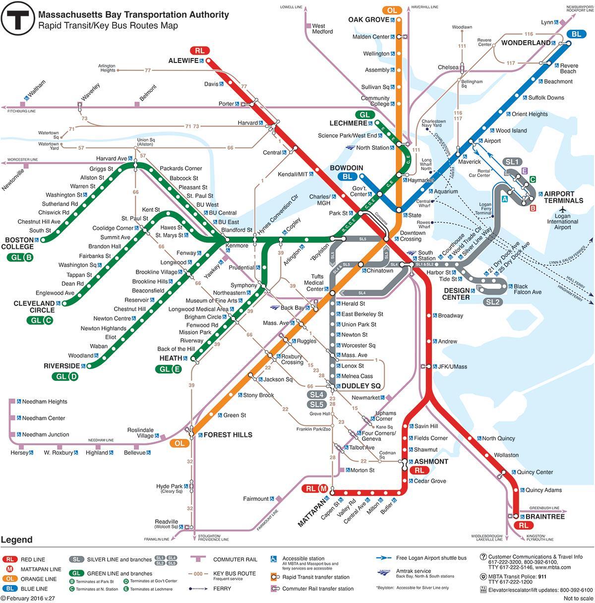 T tren Boston mapa