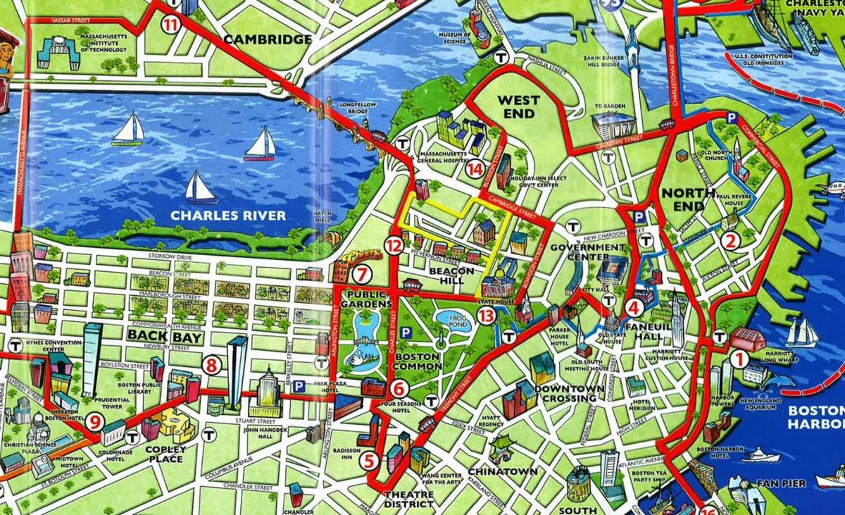turismo mapa Boston