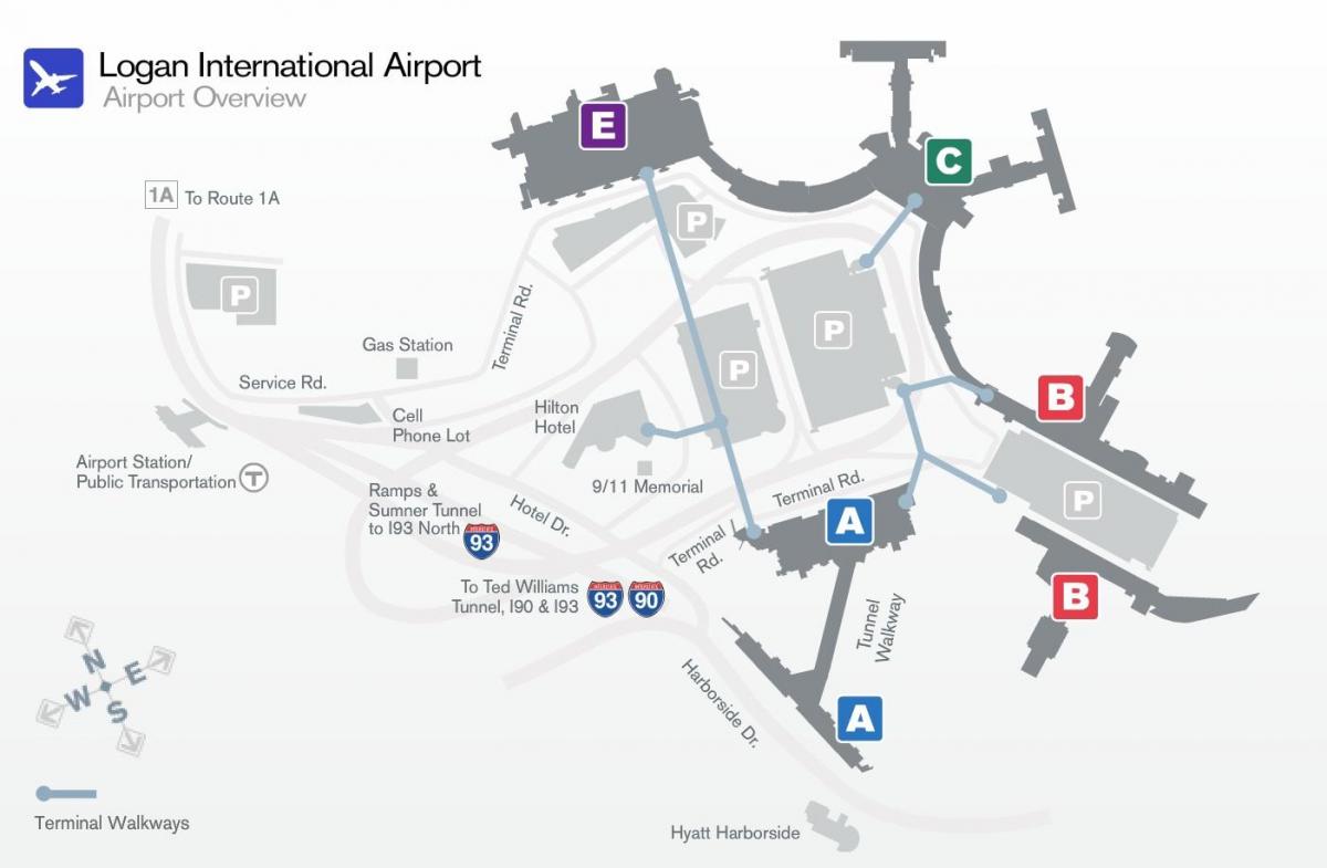 mapa Logan aireportuko terminal b