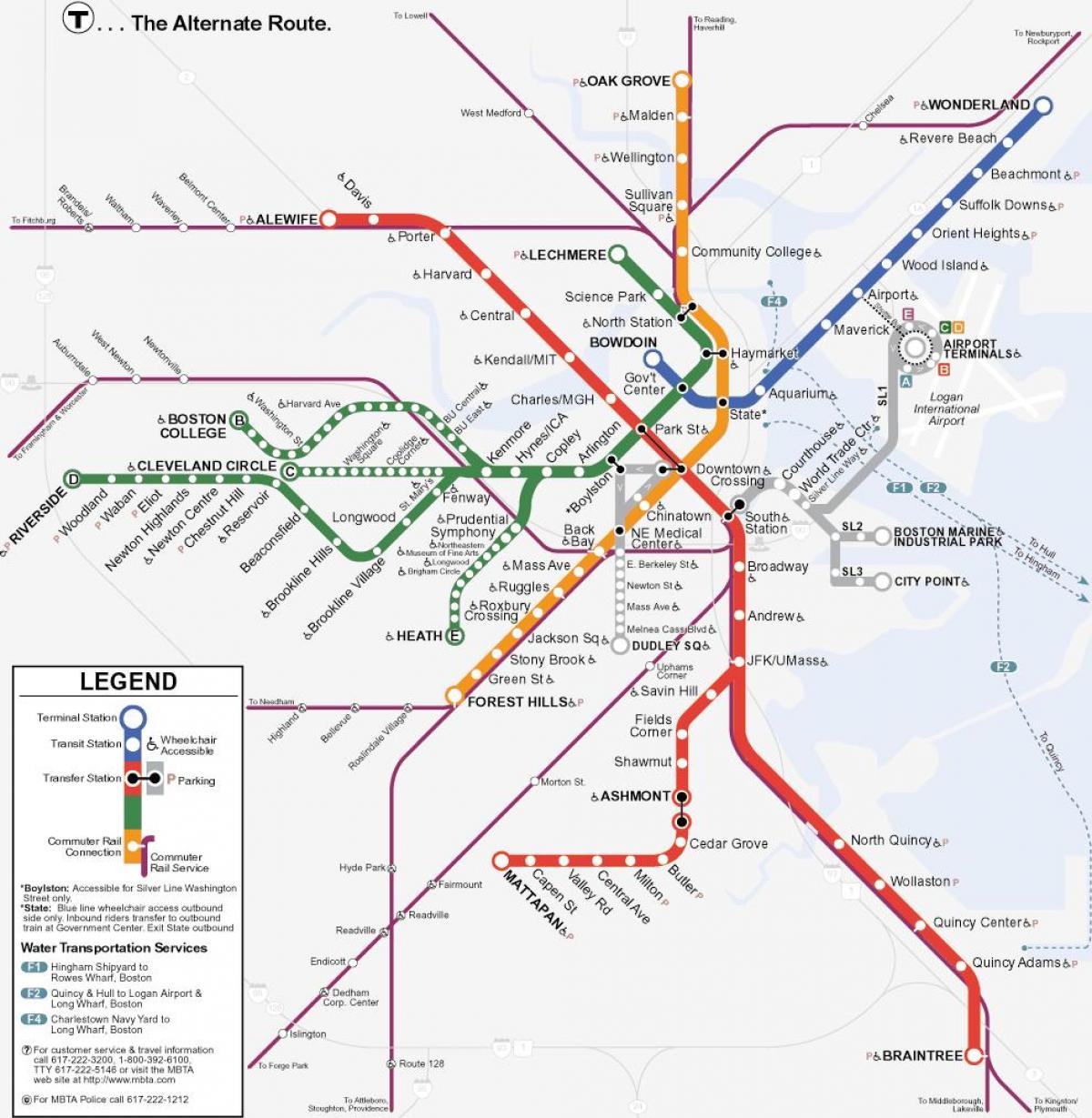 laranja line Boston mapa