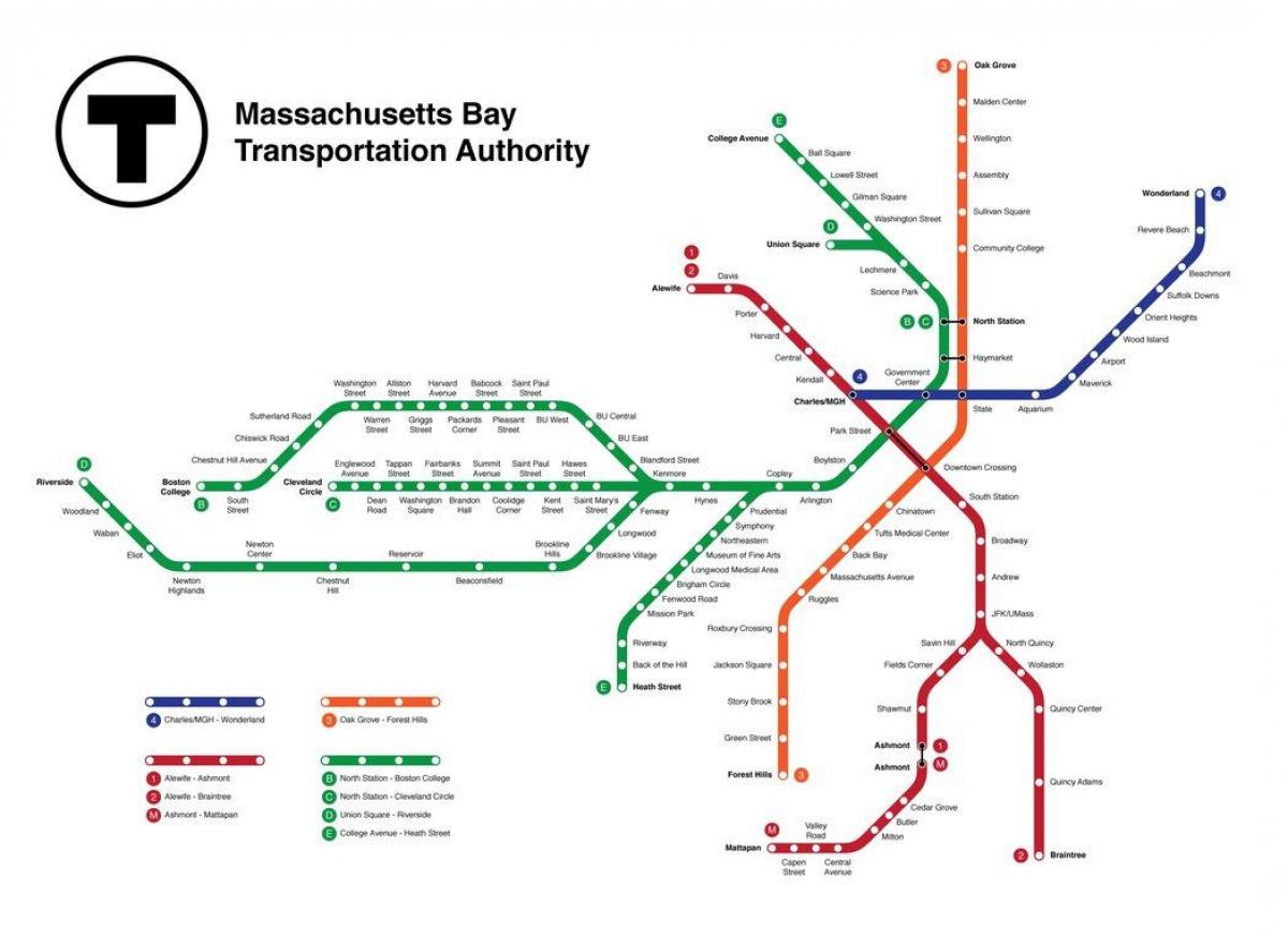 metroa Boston mapa