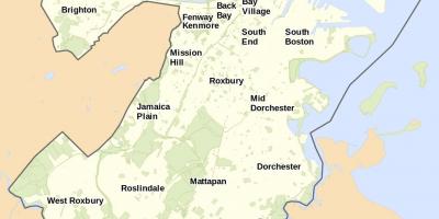 Mapa Boston eta inguruetan