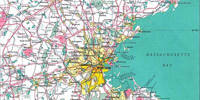 Mapa handiagoa Boston area
