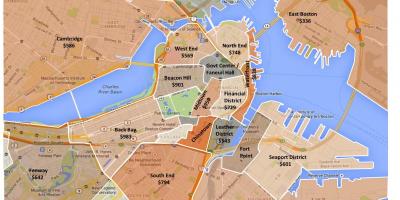 Boston hirian zonifikazioa mapa