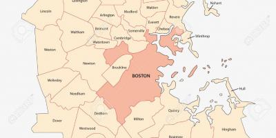 Mapa Boston area