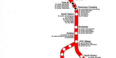 Red line Boston mapa